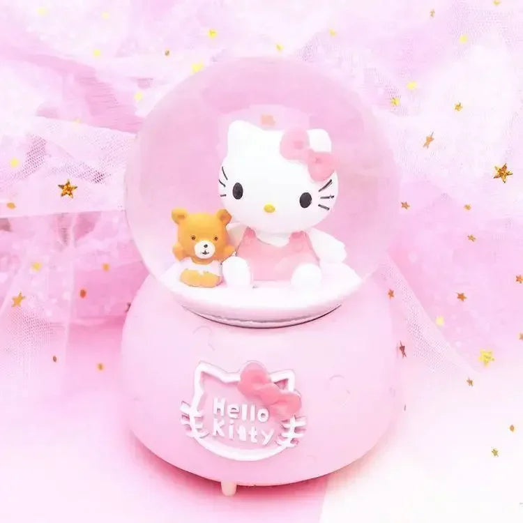 Hello Kitty Cartoon niedlich kawaii Kinder-Musik-Box-Laterne Kristallkugel Ornament Freundin Geburtstagsgeschenk