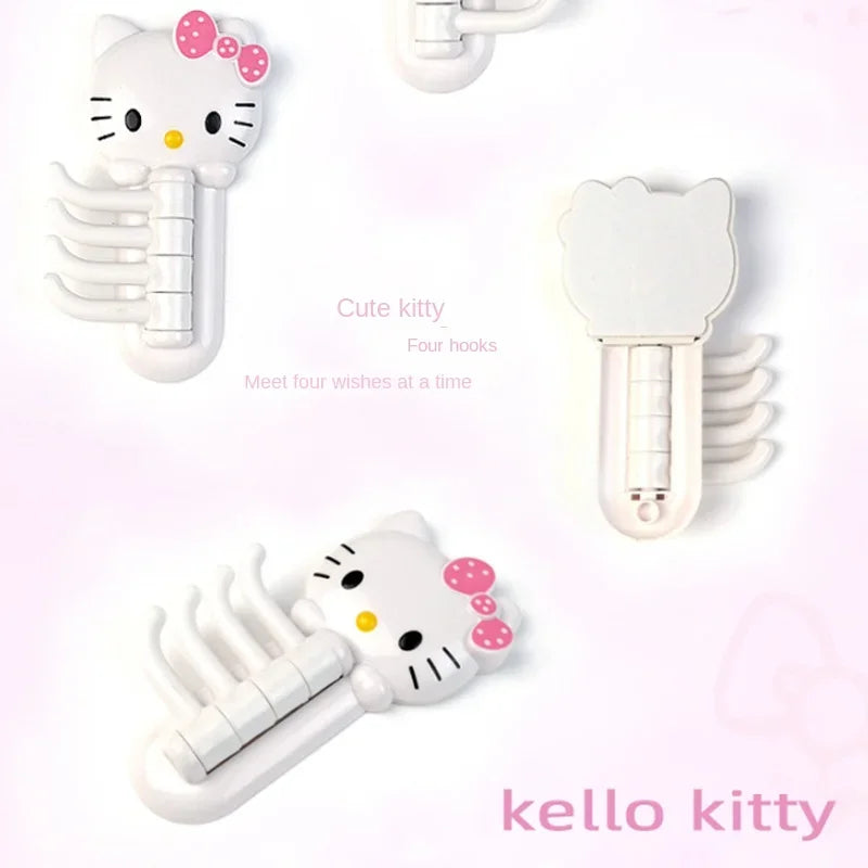Hello Kitty Rotating Hook Cute Kreativ Multifunktional Haken Cartoon Anime Küche Badezimmer nagelfrei Wand Geschenk