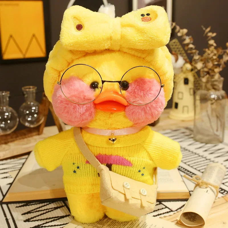30cm Pato Plush Lalafanfan Fan Duck Cute Gefüllte Spielzeuge Gelbe Ente Hug Flifan Ente Kawaii Plushes Tier Plüschtiere Kissen Weichspielzeug