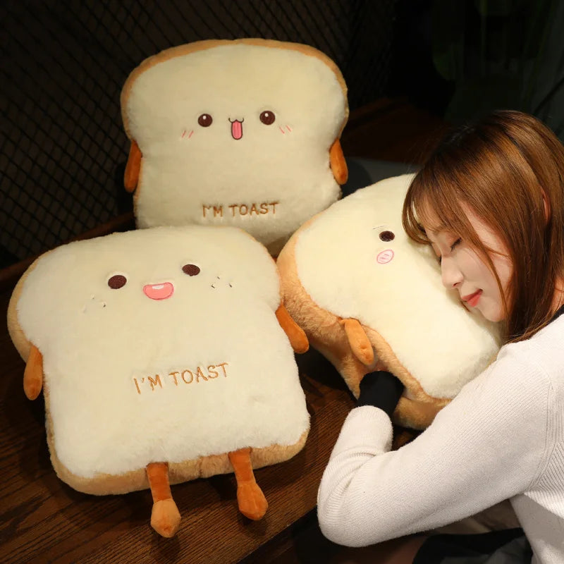Plüsch Brot Kissen süße Simulation Food Toast Soft Doll Warme Hand Kissen Kissen Kissen Home Dekoration Kinder Spielzeug Geburtstagsgeschenk