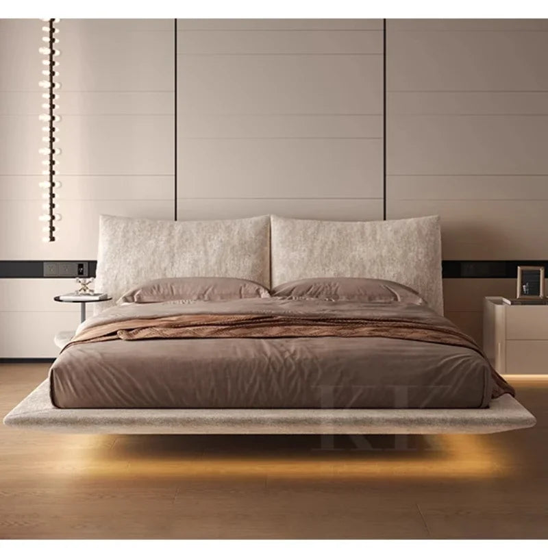 Floating European Bed Luxury Fashionable Wedding Designer High Quality Bed Double Frame Comfortable Cama De Casal Beds Furniture