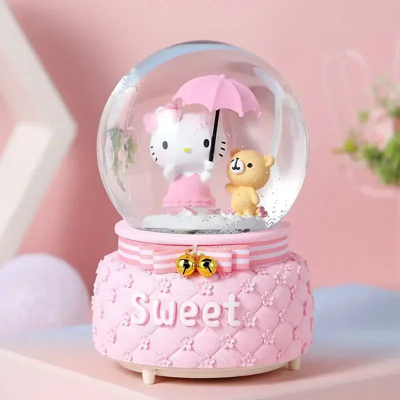 Hello Kitty Cartoon niedlich kawaii Kinder-Musik-Box-Laterne Kristallkugel Ornament Freundin Geburtstagsgeschenk