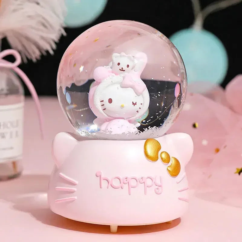 Hello Kitty Cartoon niedlich kawaii Kinder-Musik-Box-Laterne Kristallkugel Ornament Freundin Geburtstagsgeschenk