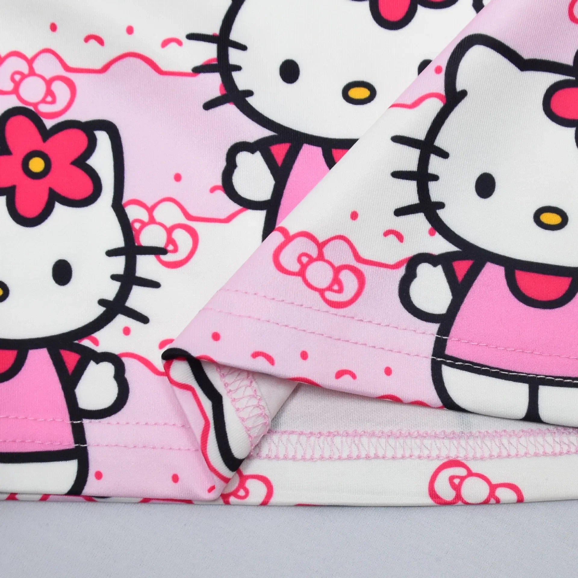Hello Kitty Cartoon Gedrucktes Netz Garn pleated Kleid für Mädchen Geburtstagsparty Prinzessin Kostüm Kostüm für Kinder