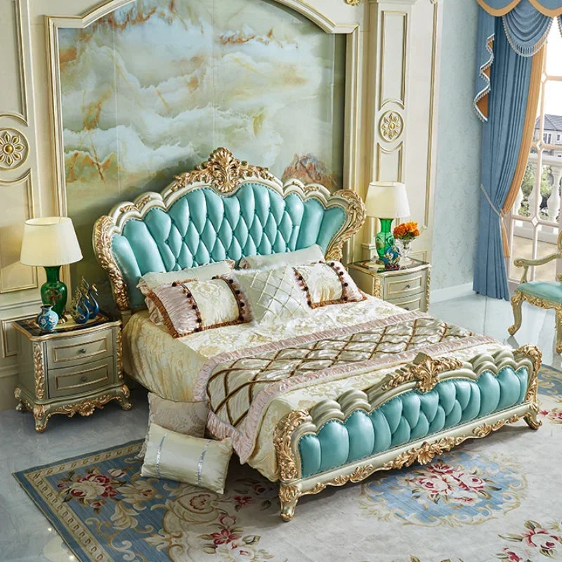 European Headboard Modern Bed Waterproof Princess Storage Bedroom Double Bed Base Frame Monster Camas Matrimoniales Furniture