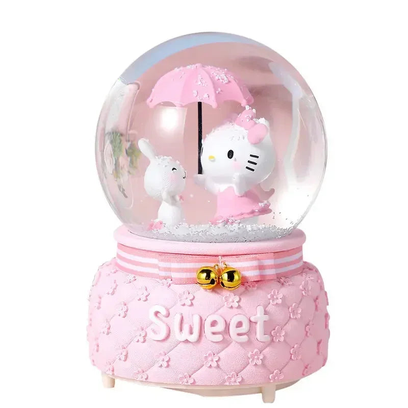 Hello Kitty Cartoon niedlich kawaii Kinder-Musik-Box-Laterne Kristallkugel Ornament Freundin Geburtstagsgeschenk