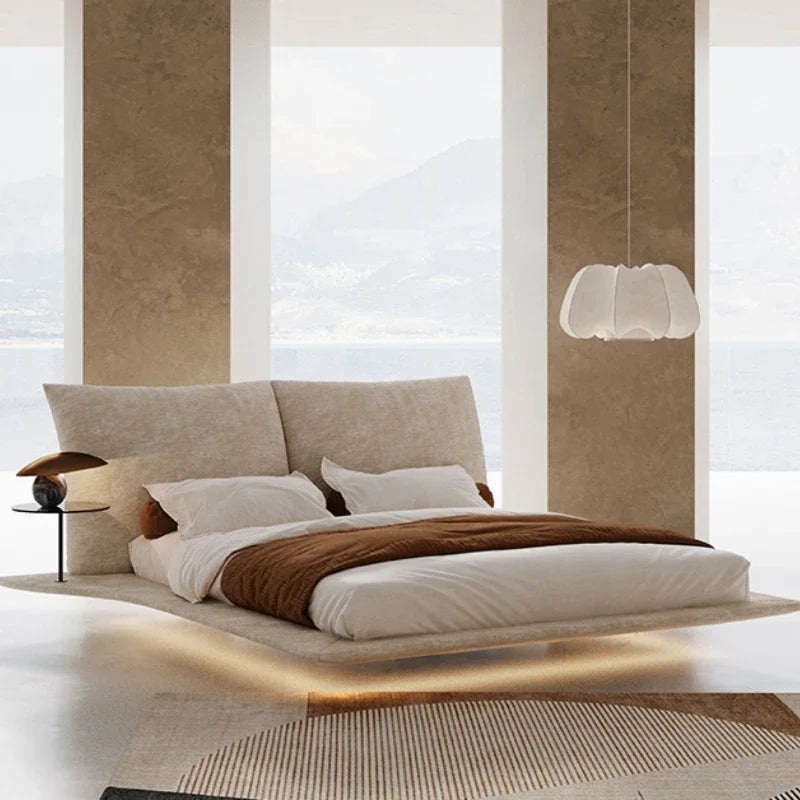 Floating European Bed Luxury Fashionable Wedding Designer High Quality Bed Double Frame Comfortable Cama De Casal Beds Furniture