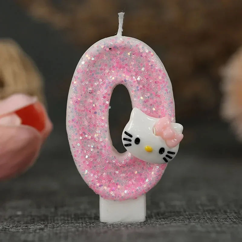 Kawaii Hello Kitty Nummer Geburtstagskerze Sanrio Kitty Katze Digitale Kerzen Geburtstagskuchen Dekoration Jubiläumsparty Kerzen