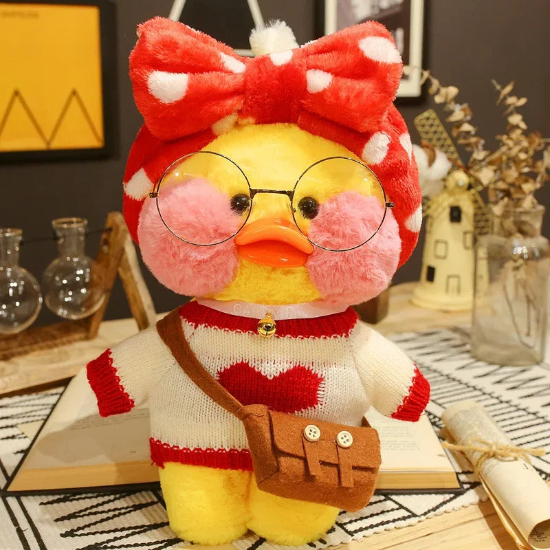 30cm Pato Plush Lalafanfan Fan Duck Cute Gefüllte Spielzeuge Gelbe Ente Hug Flifan Ente Kawaii Plushes Tier Plüschtiere Kissen Weichspielzeug