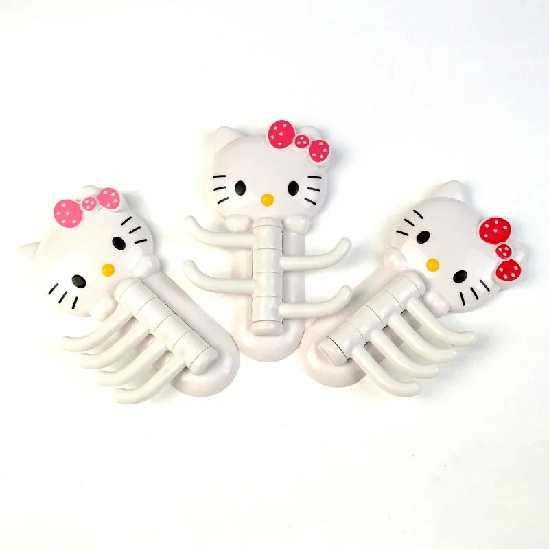Hello Kitty Rotating Hook Cute Kreativ Multifunktional Haken Cartoon Anime Küche Badezimmer nagelfrei Wand Geschenk
