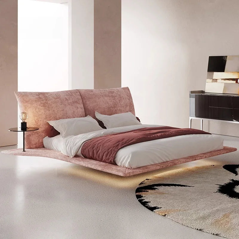 Floating European Bed Luxury Fashionable Wedding Designer High Quality Bed Double Frame Comfortable Cama De Casal Beds Furniture
