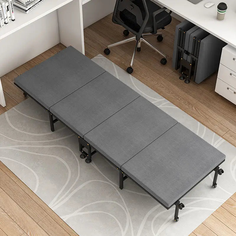 Four-folding bed office snap tool factory directly operated office snap bed with wheel marching bed