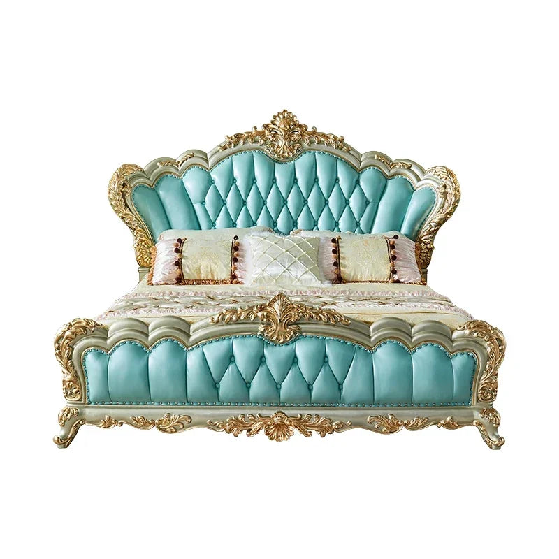 European Headboard Modern Bed Waterproof Princess Storage Bedroom Double Bed Base Frame Monster Camas Matrimoniales Furniture