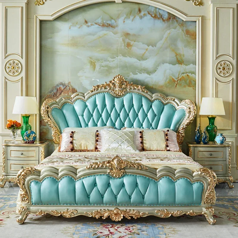 European Headboard Modern Bed Waterproof Princess Storage Bedroom Double Bed Base Frame Monster Camas Matrimoniales Furniture