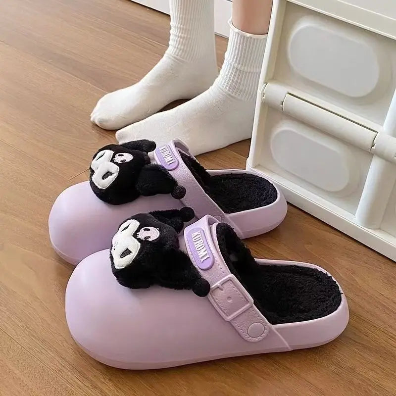 Hello Kitty Slippers Damen Herbst Winter Indoor Home Wasserdichte Sanrio Baumwolle Hausschuhe Winter Weihnachtsgeschenke