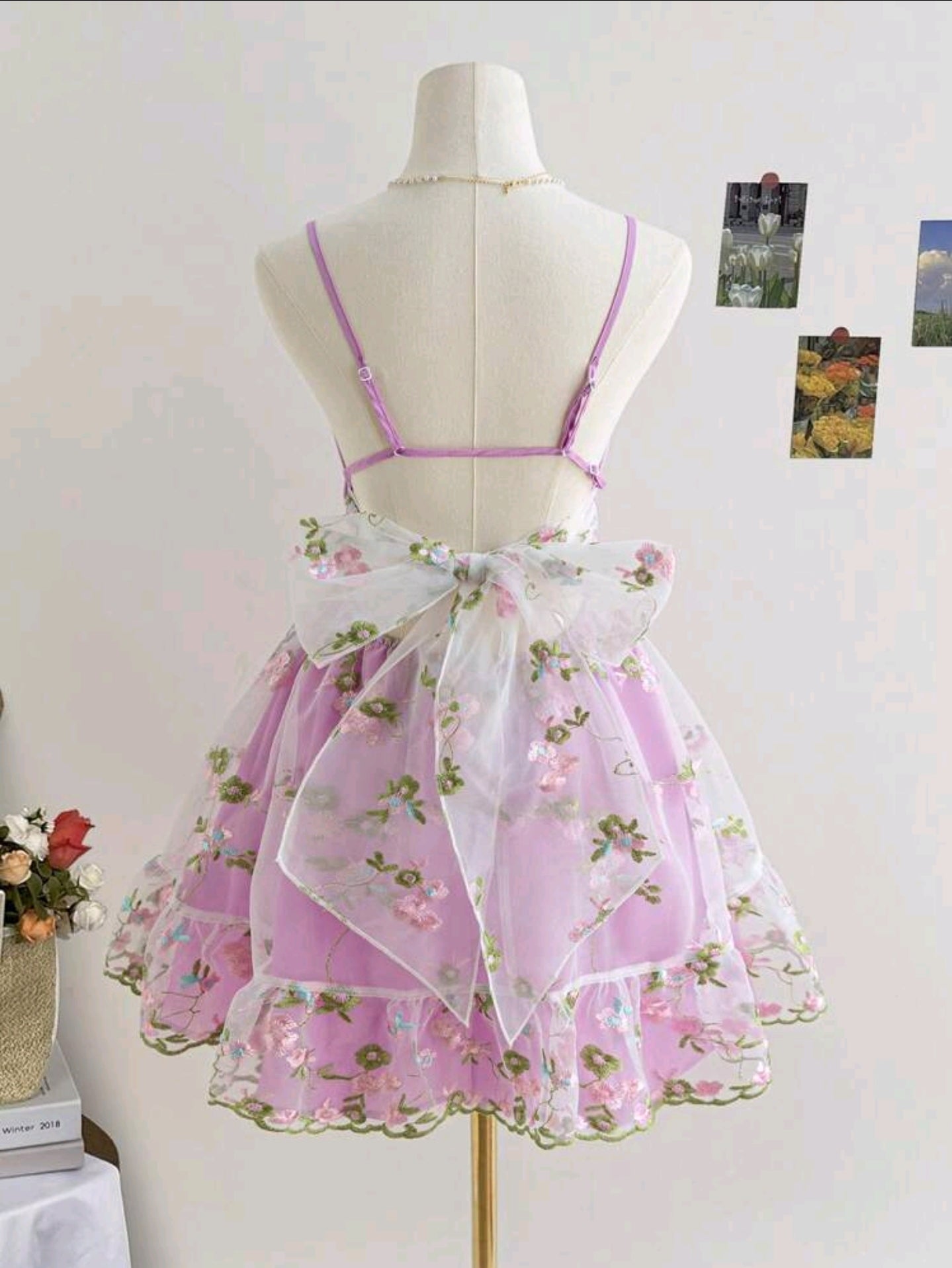 Damen Sommerkleid mit Blumen in Lila