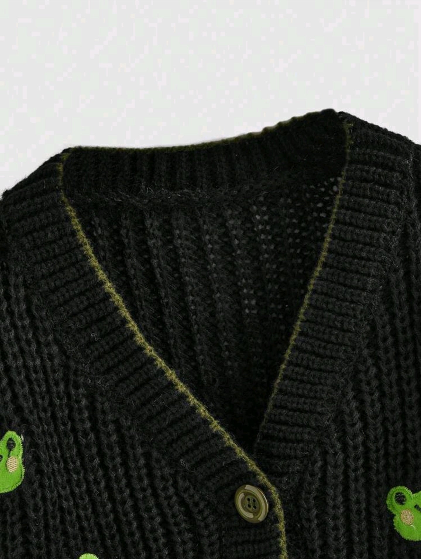 Kawaii Damen Strickjacke Froschmotive