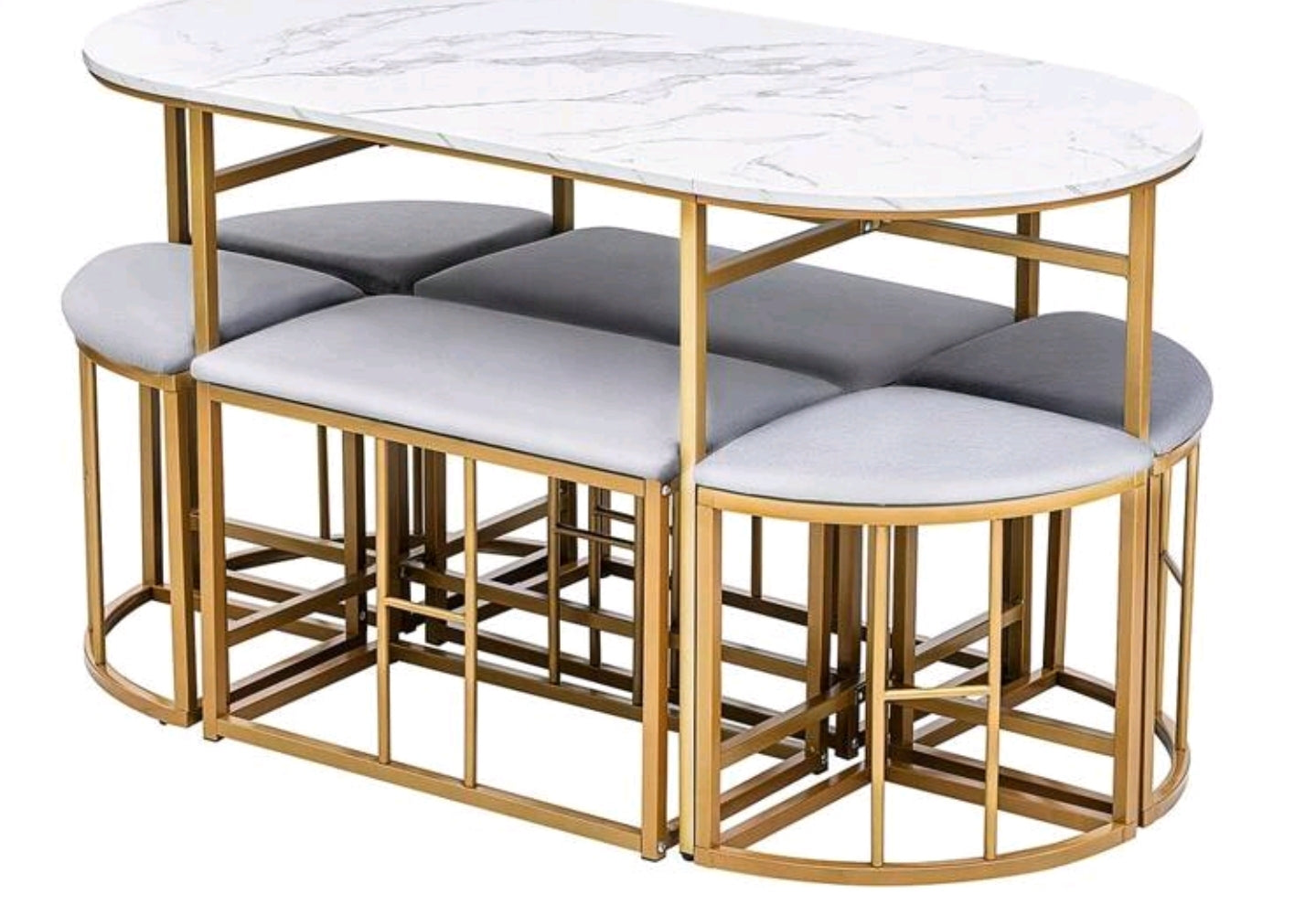 Essgruppe Esstisch mit Hockern 120Kilo Belastbarkeit 140x70x76cm
