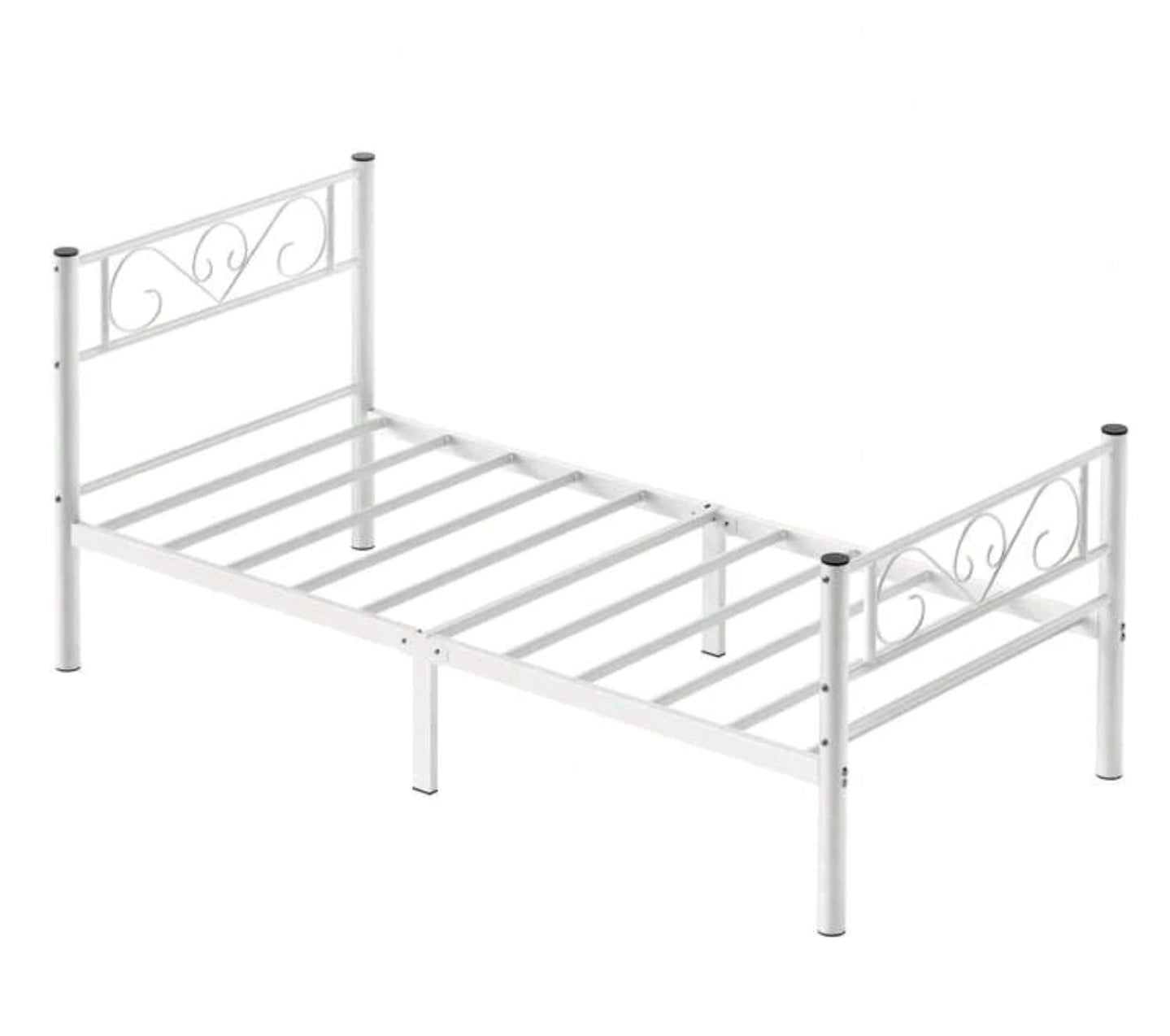 Bed frame 90x190cm white made of metal