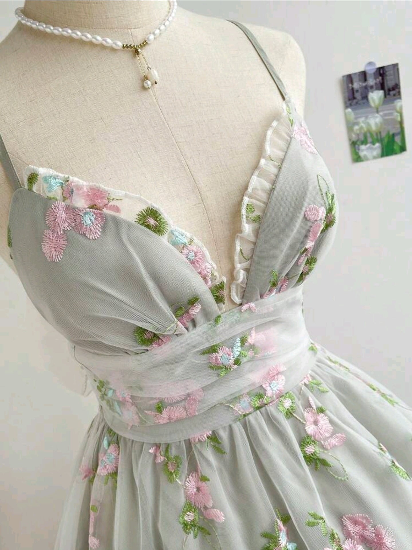 Damen Sommerkleid mit Blumen in grün