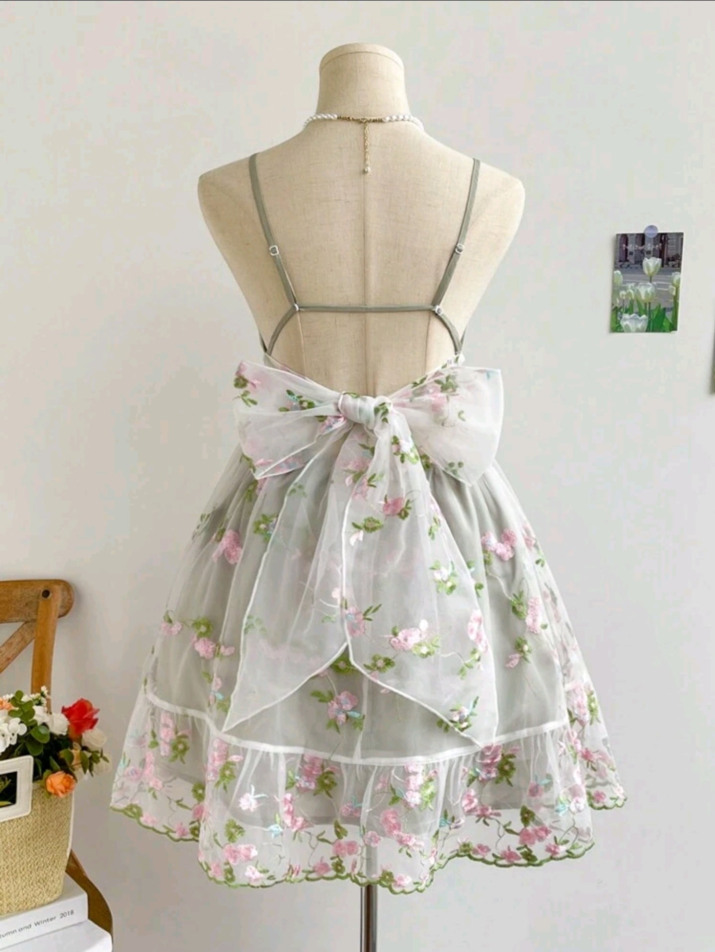 Damen Sommerkleid mit Blumen in grün