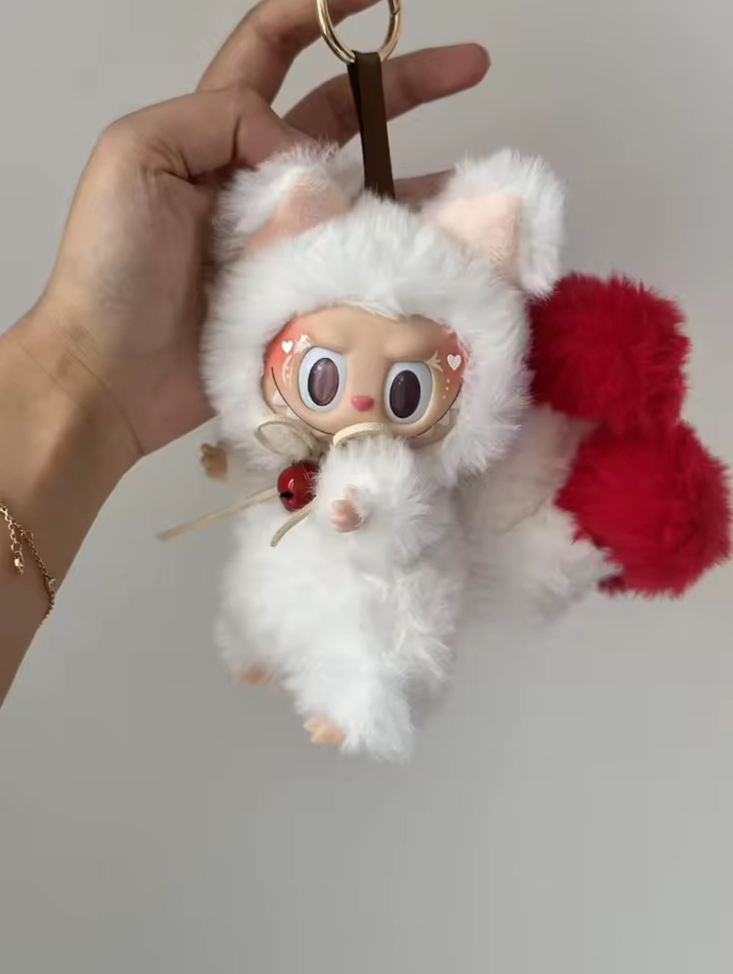 Custom Handmade Labubu Figur 17cm Roter Fuchs