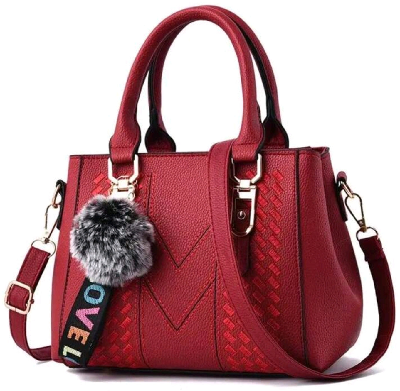 Bestickte Lederhandtasche versch. Farben Damen Umhängetasche