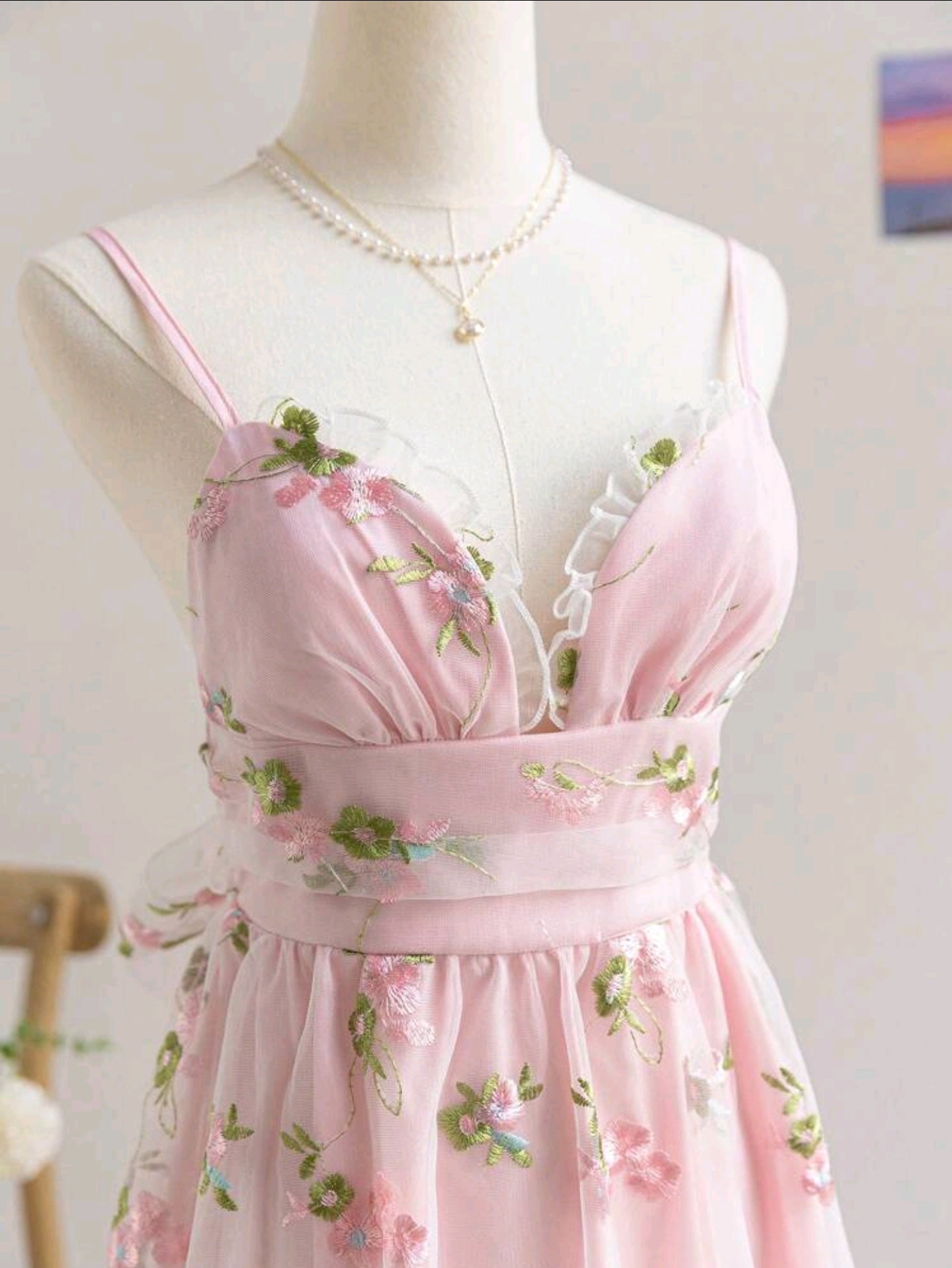 Damen Sommerkleid mit Blumen rosa