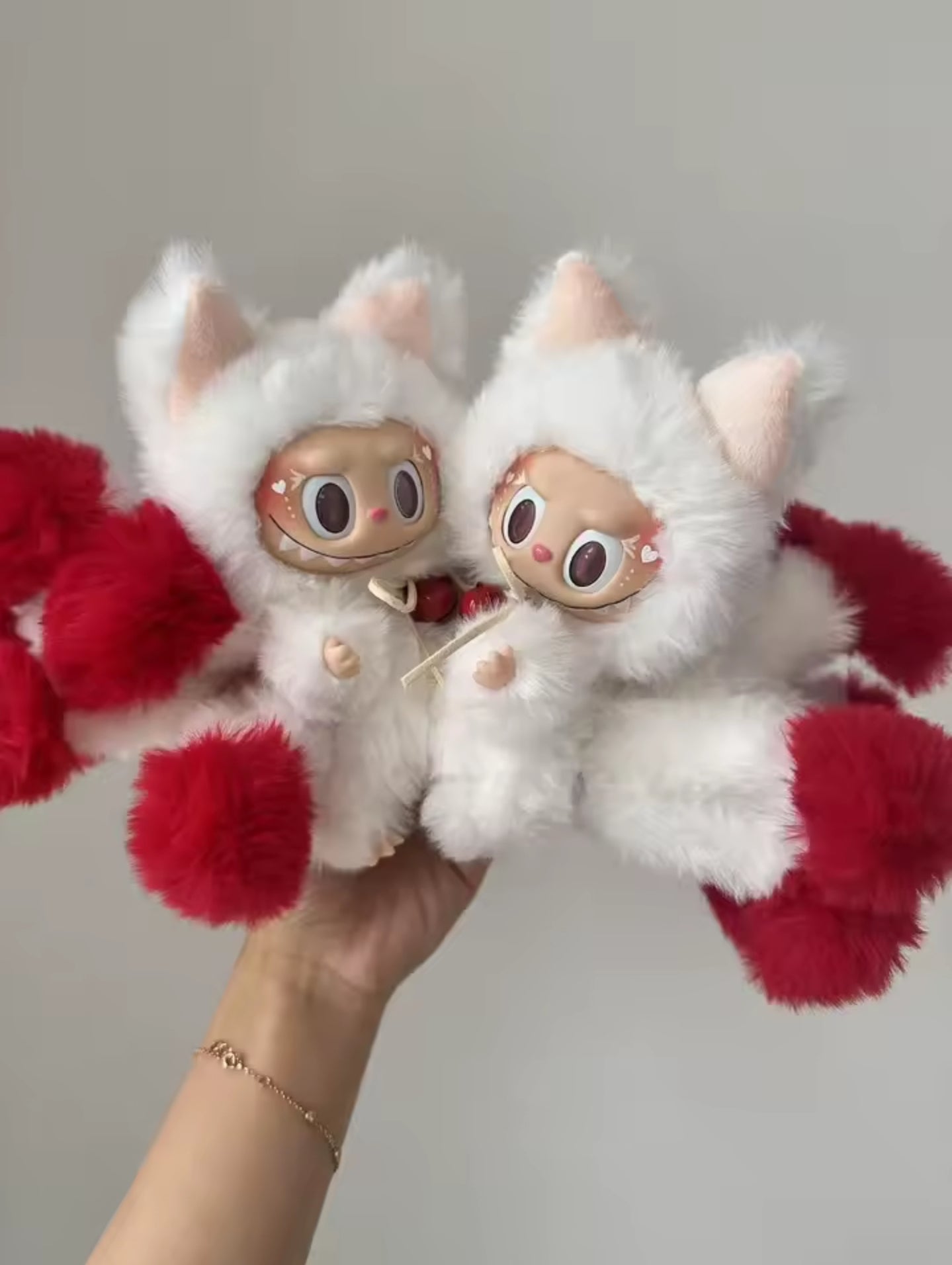 Custom Handmade Labubu Figur 17cm Roter Fuchs