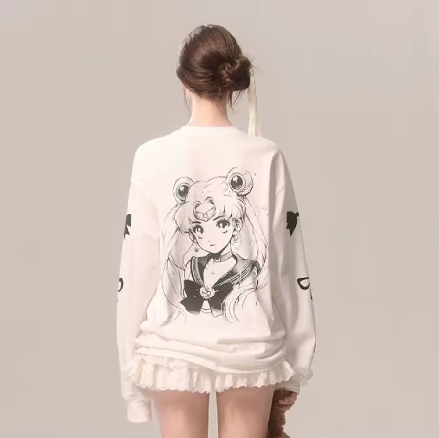 100% Cotton Baumwolle Damen Oberteil Sailor Moon Pullover Anime