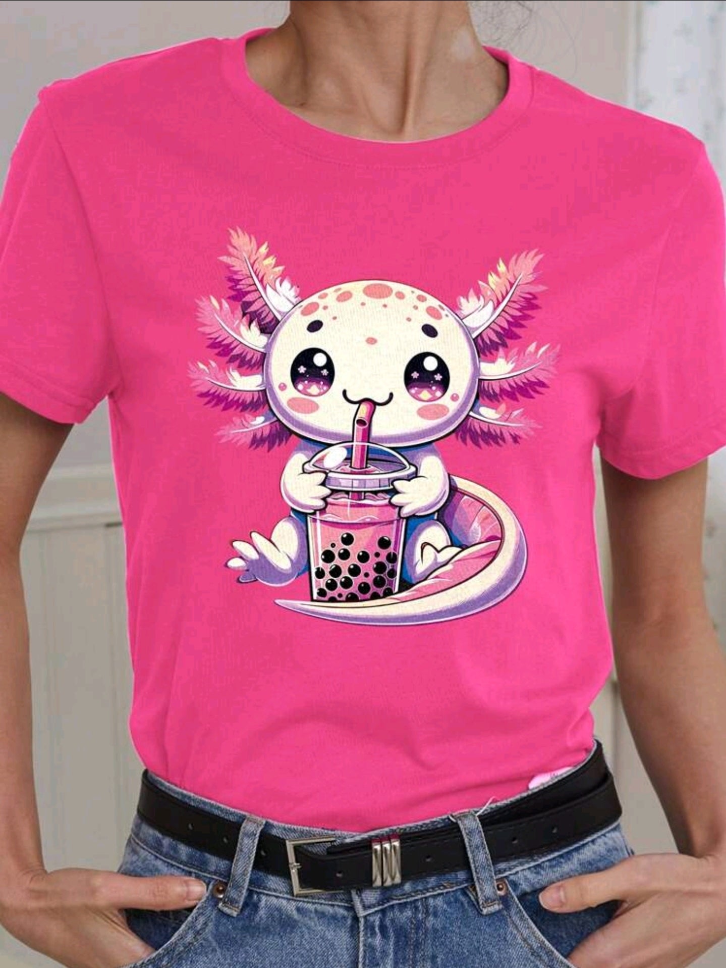 Versch.Farben Damen Tshirt Axolotl