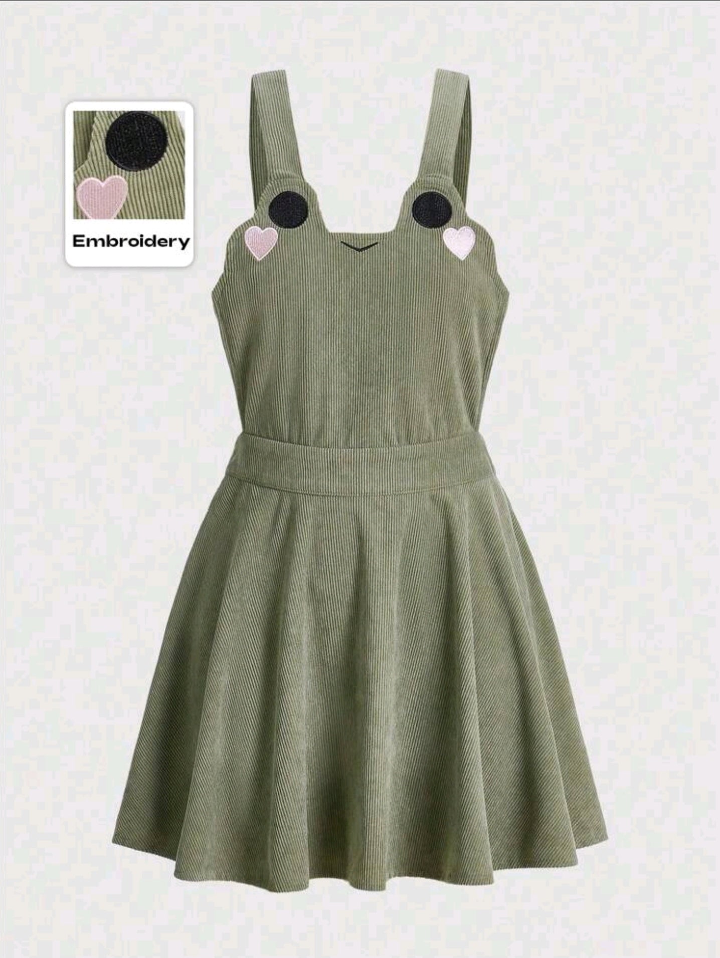 Versch.Farben Damen Kawaii Latz-Kleid Froschmotiv