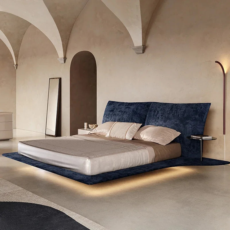 Floating European Bed Luxury Fashionable Wedding Designer High Quality Bed Double Frame Comfortable Cama De Casal Beds Furniture