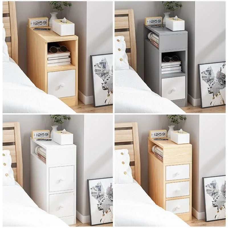 Bedside Table Modern Simple Bedside Table Drawer Storage Nightstand Sideboard Bedroom Furniture Multi-Layer Storage Cabinet