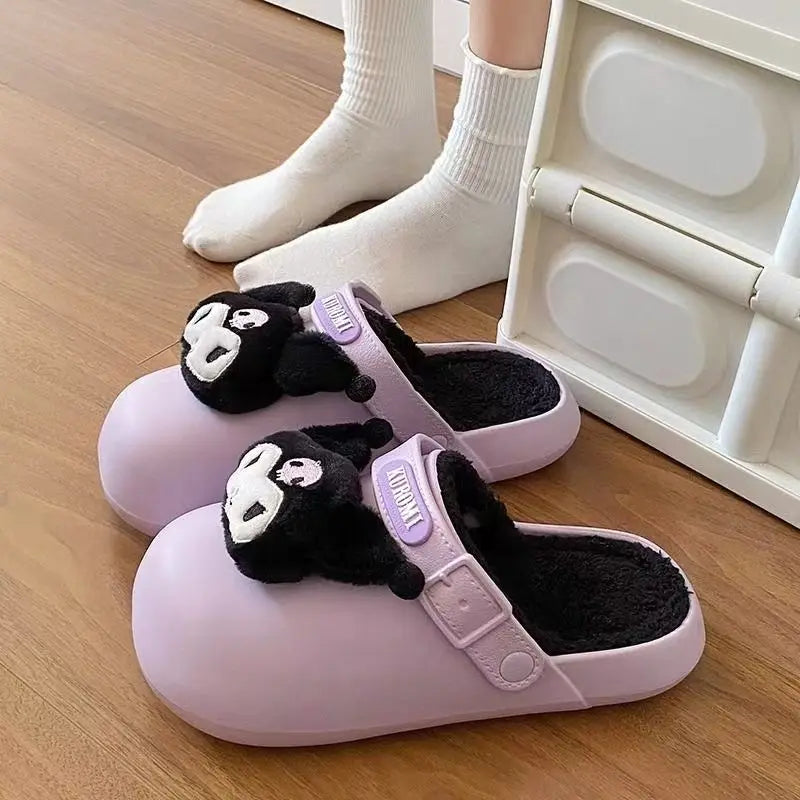 Hello Kitty Slippers Damen Herbst Winter Indoor Home Wasserdichte Sanrio Baumwolle Hausschuhe Winter Weihnachtsgeschenke