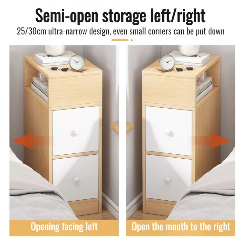 Bedside Table Modern Simple Bedside Table Drawer Storage Nightstand Sideboard Bedroom Furniture Multi-Layer Storage Cabinet