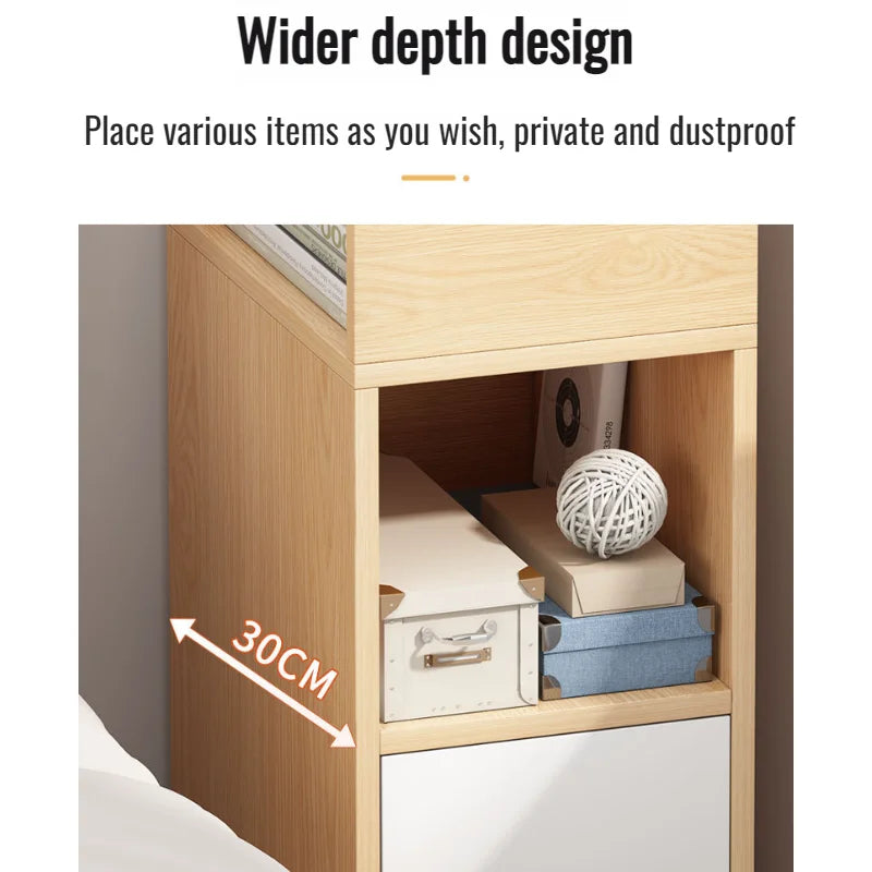 Bedside Table Modern Simple Bedside Table Drawer Storage Nightstand Sideboard Bedroom Furniture Multi-Layer Storage Cabinet