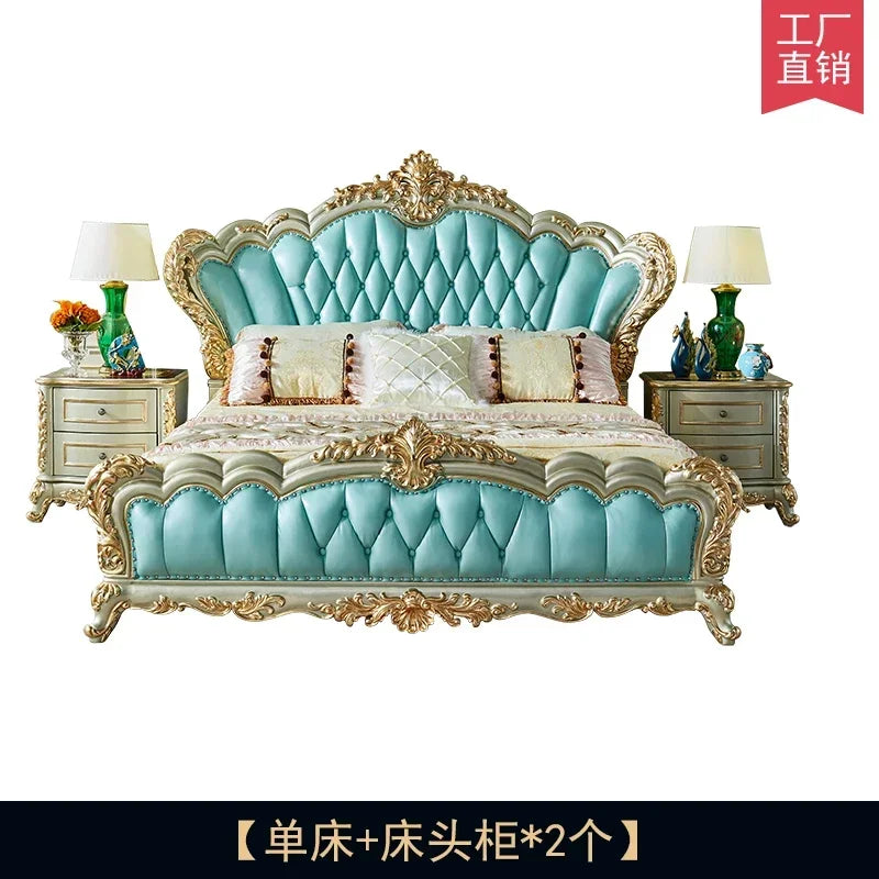 European Headboard Modern Bed Waterproof Princess Storage Bedroom Double Bed Base Frame Monster Camas Matrimoniales Furniture