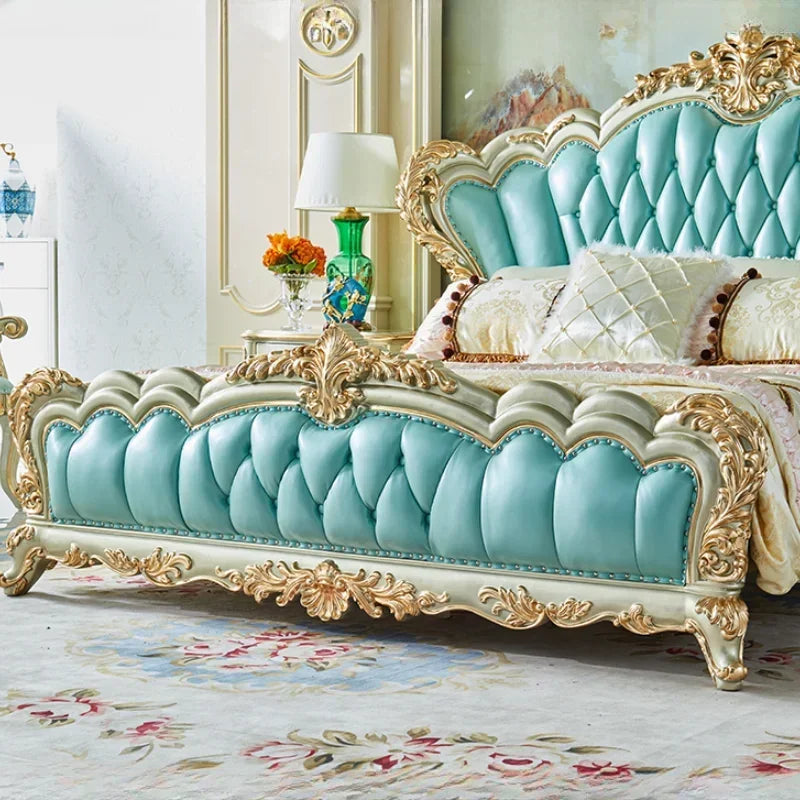 European Headboard Modern Bed Waterproof Princess Storage Bedroom Double Bed Base Frame Monster Camas Matrimoniales Furniture