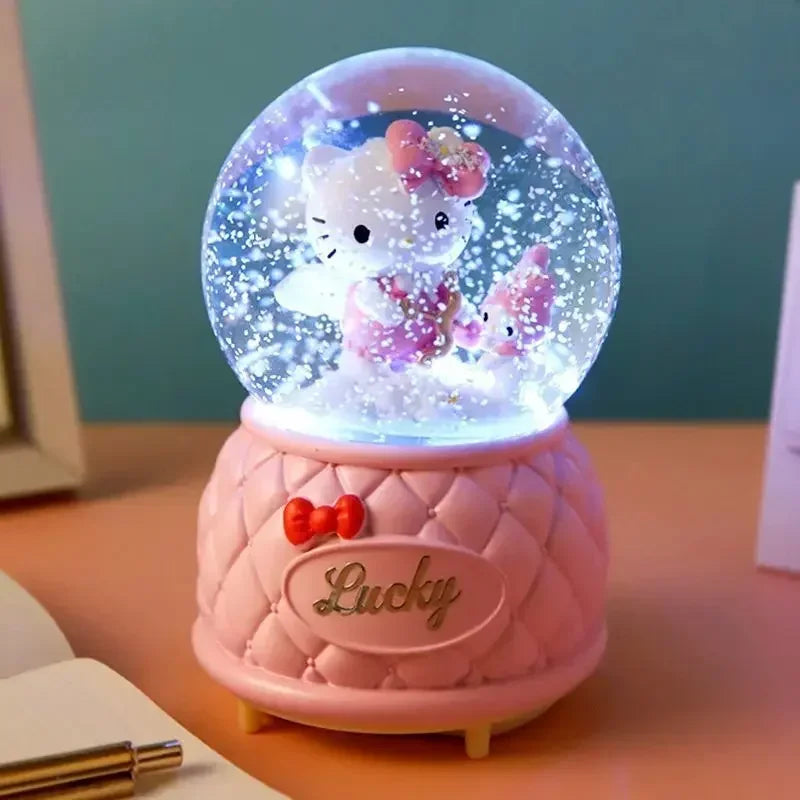 Hello Kitty Cartoon niedlich kawaii Kinder-Musik-Box-Laterne Kristallkugel Ornament Freundin Geburtstagsgeschenk