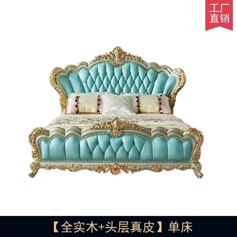 European Headboard Modern Bed Waterproof Princess Storage Bedroom Double Bed Base Frame Monster Camas Matrimoniales Furniture