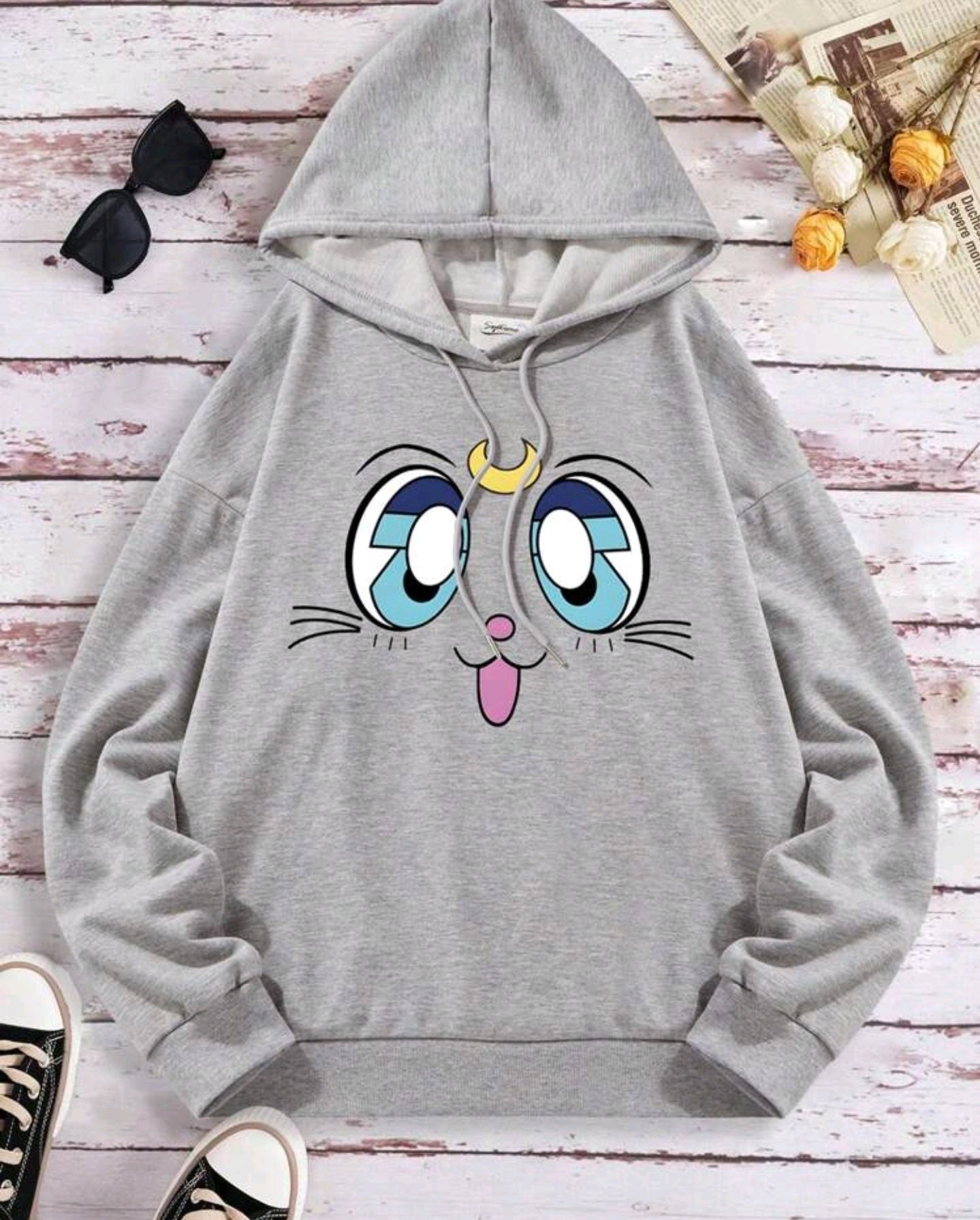 100% Baumwolle Damen Pullover Kawaii mit Druck