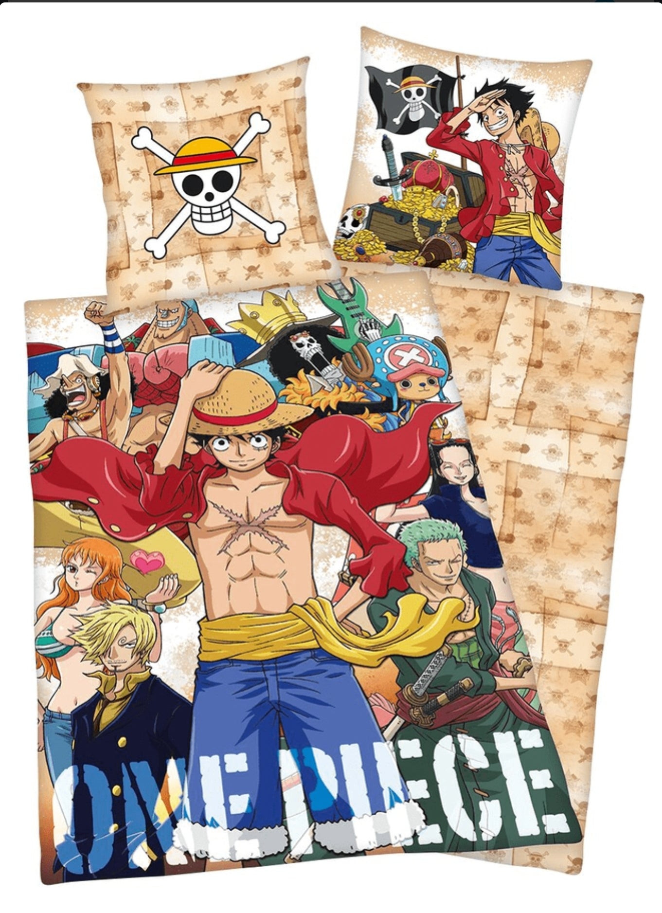 One Piece Bettwäsche Set 135x200cm Kopfkissen 80x80cm Baumwolle