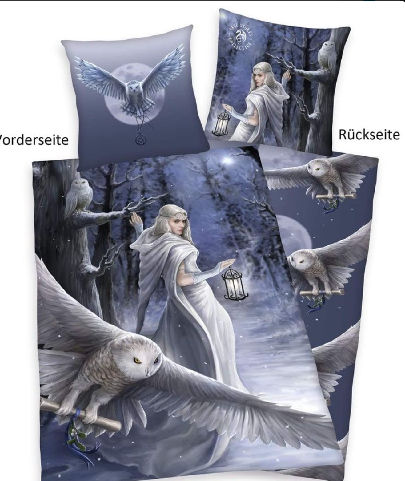 Bettwäsche Set 135x200cm Kopfkissen 80x80cm Anne Stokes Renforcé