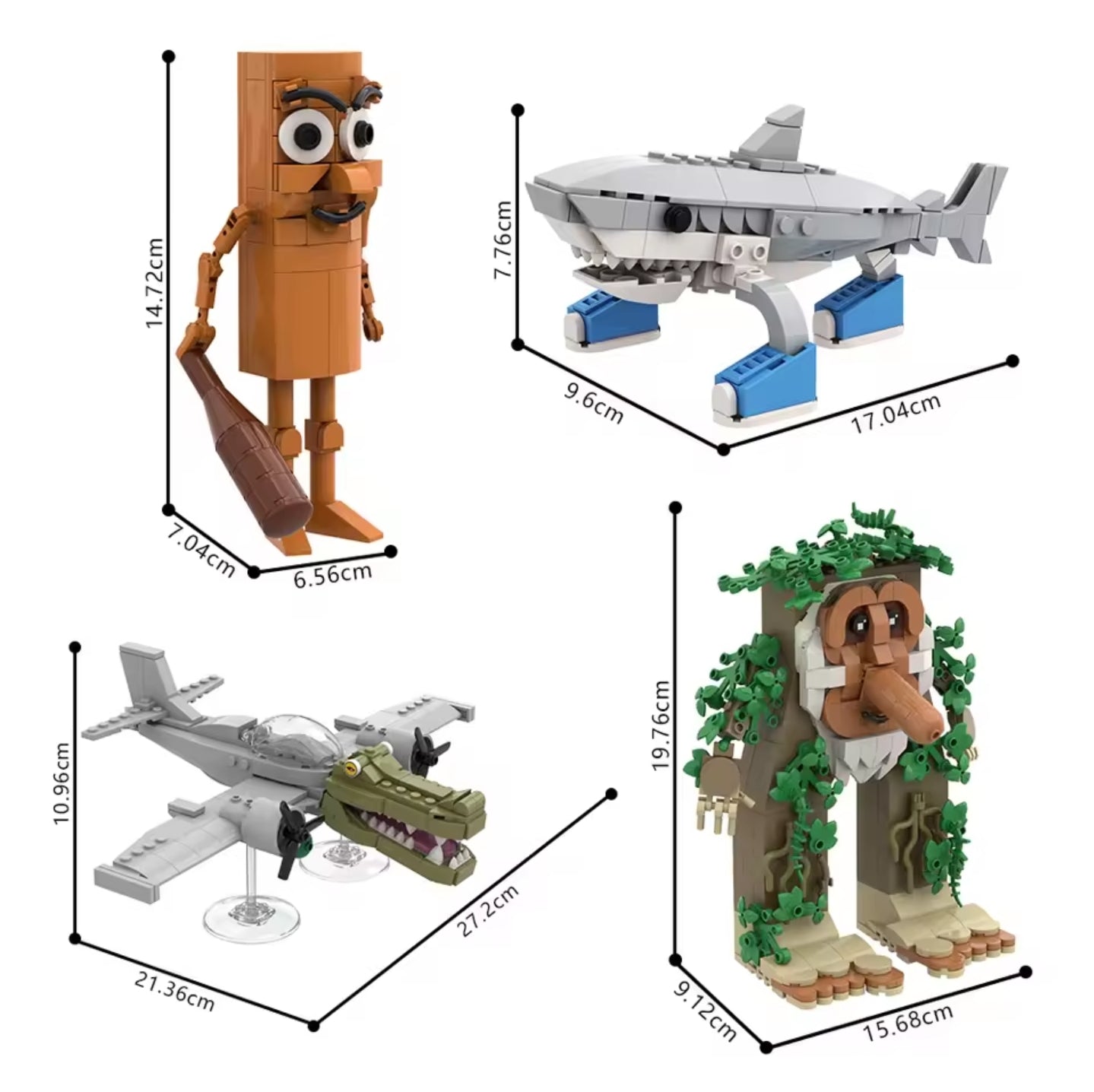 Italian Brainrot Meme Building Blocks Set of 4 Clamping Blocks Children's Toy
