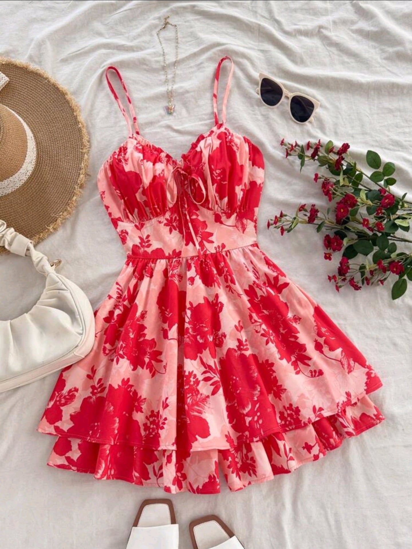 Damen Sommerkleid mit Spaghettiträgern
