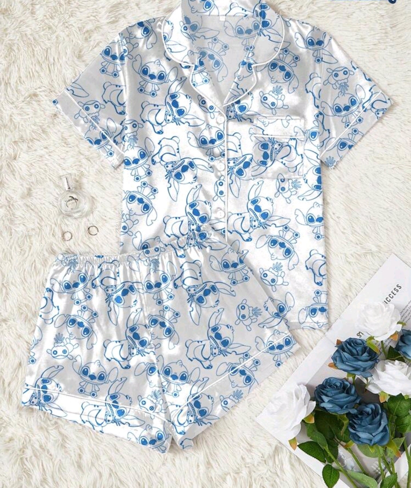 Damen Schlafanzug Pyjama Disney Stitch Anzug