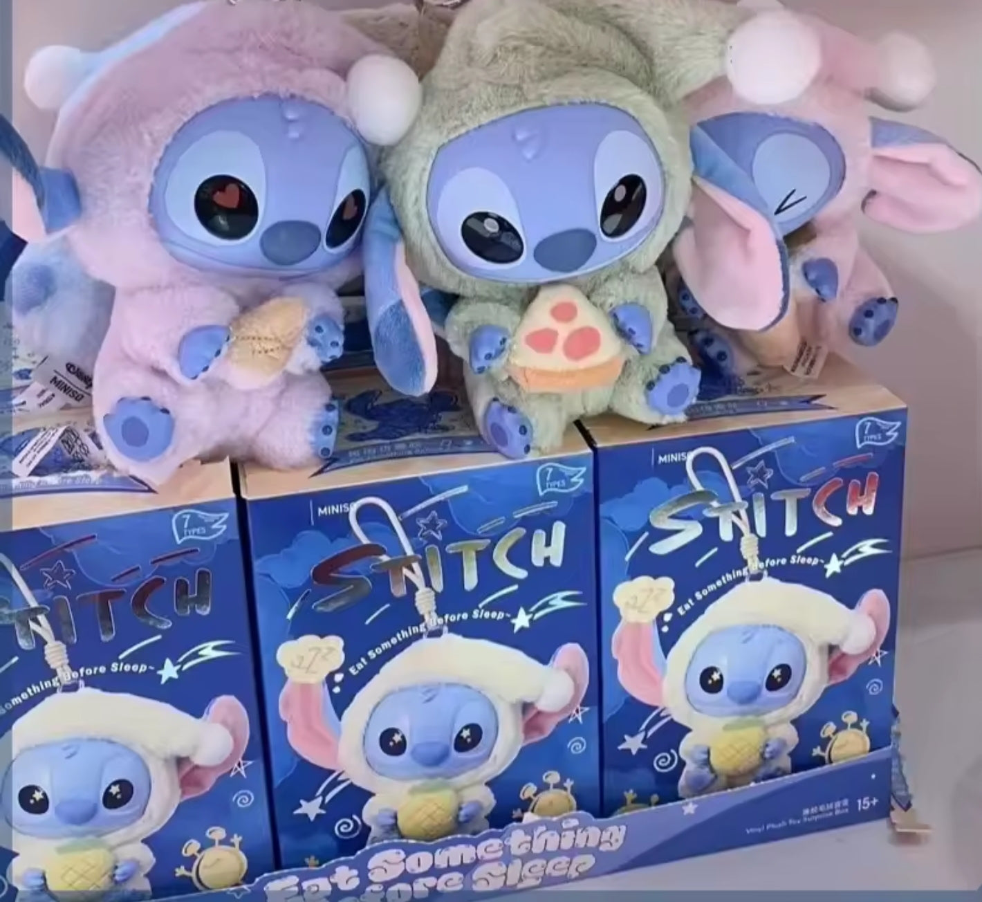 Miniso Stitch Blindbox Eat Something before Sleep