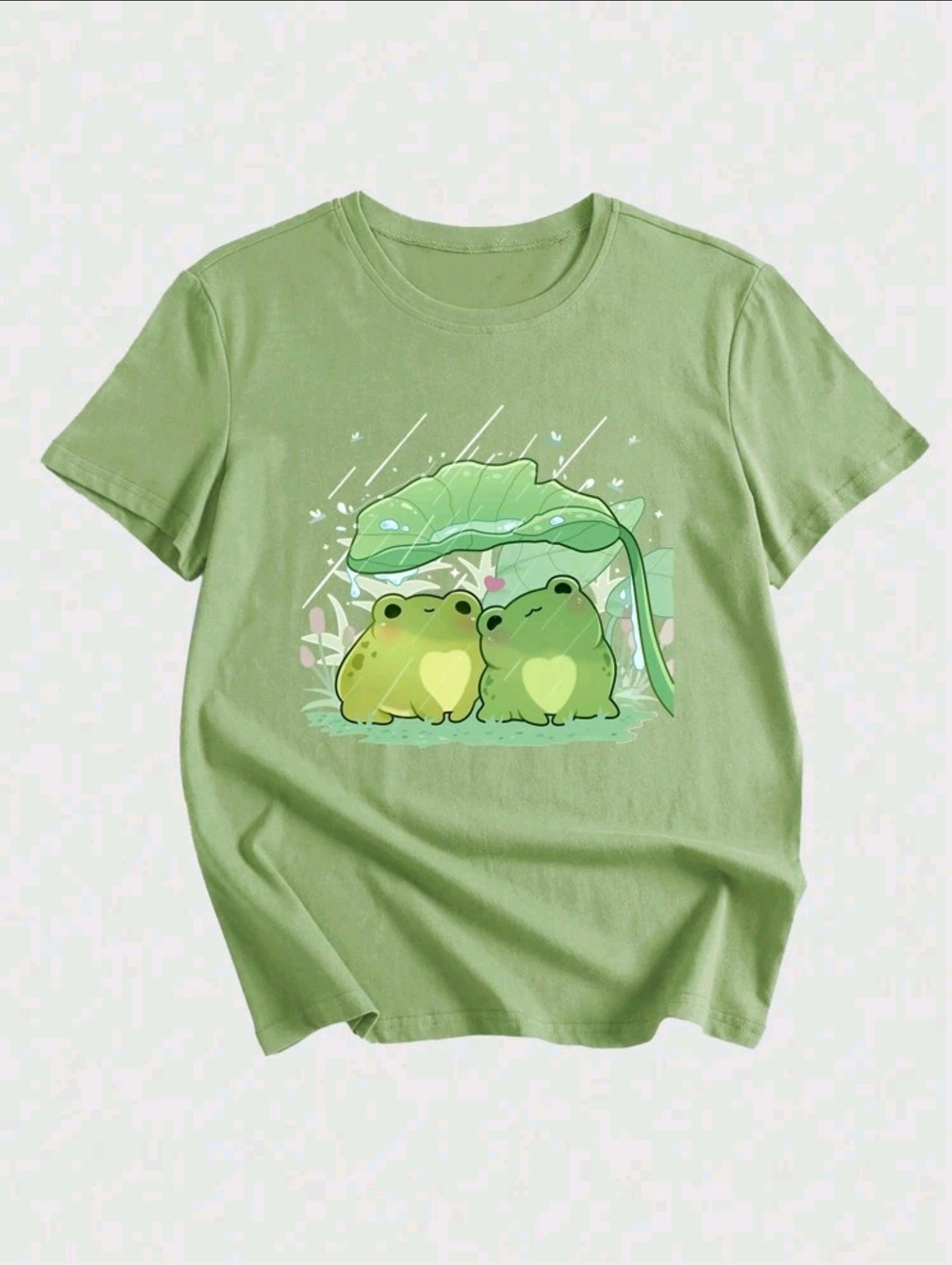 Damen Tshirt Froschprint Kawaii 100% Baumwolle