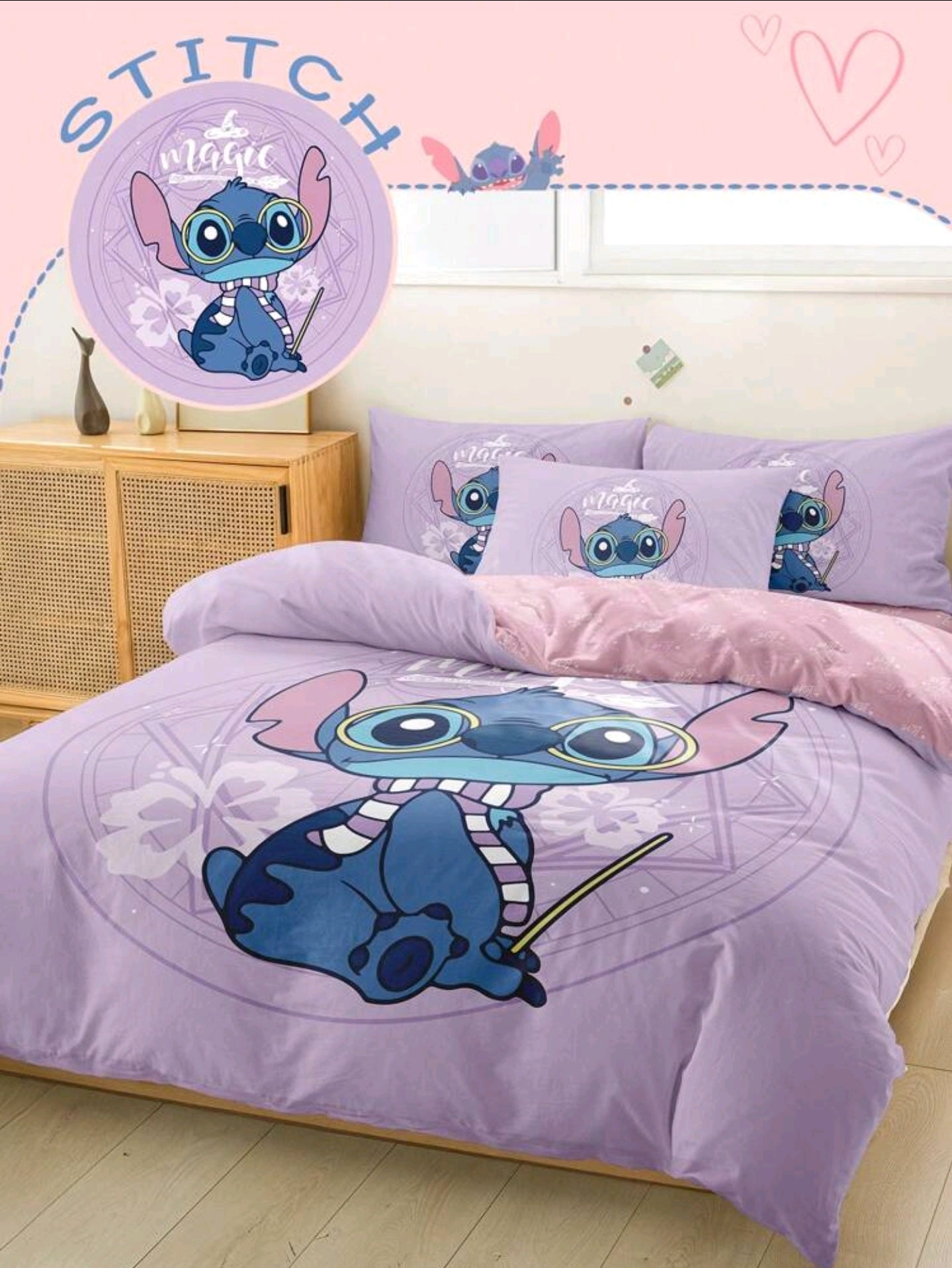 Bettwäsche Set Disney Stitch x Harry Potter